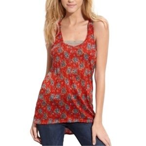 Free People Red Wild Horses Racerback Casual Tank Size Large